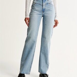 Abercrombie & Fitch 90s relaxed High Rise Jeans with front yolk